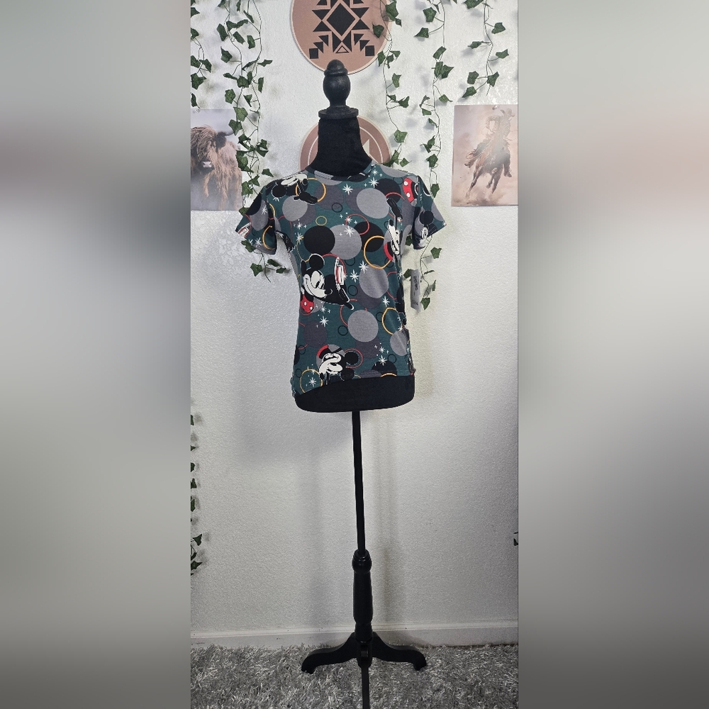 LuLaRoe Disney Black and Gray Fitted T-Shirt